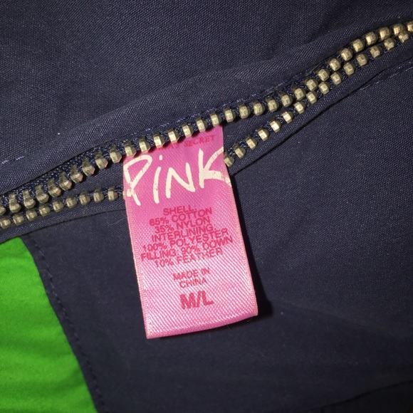 EUC Reversible PINK down navy and green vest Sz. M - Picture 8 of 8